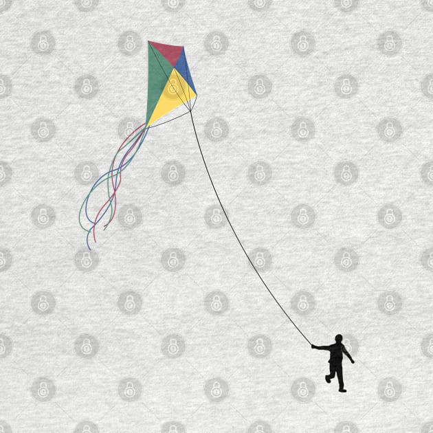 Kid Flying Kite - Children's Outdoor Play by gegogneto